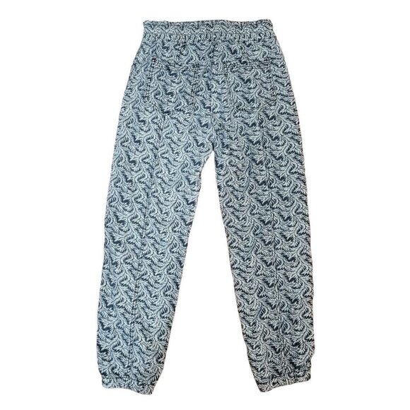 ANTHROPOLOGIE Rhys Utility Abstract Printed Joggers Linen Blend Gray White - Picture 2 of 11